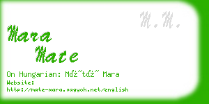 mara mate business card